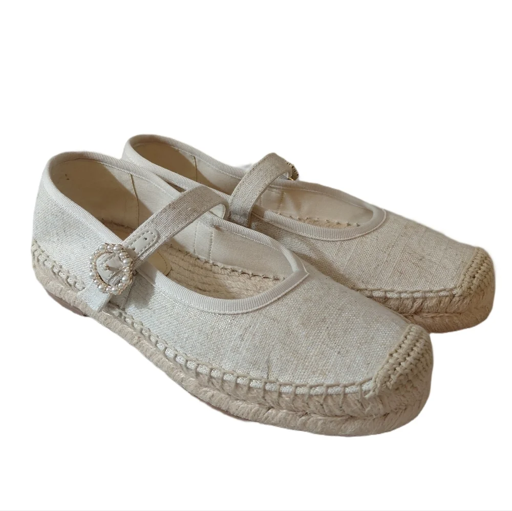 NEW J CREW Mary Jane Espadrille Flats Size 6.5